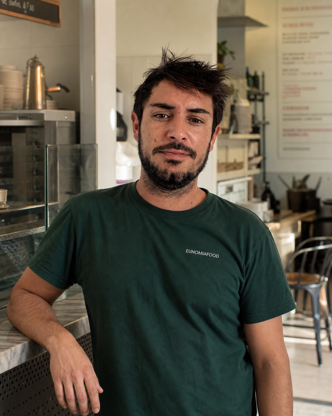 Marco Ombretti in uno dei suoi locali